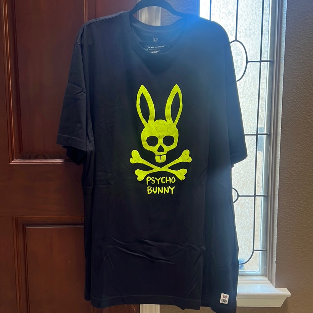 Psycho Bunny black and neon t shirt